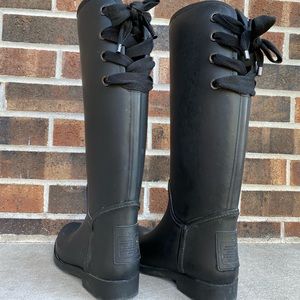 MATTE BLACK COACH BOOTS. Size 7